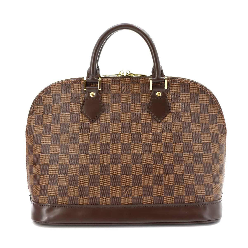 Louis Vuitton Damier Alma PM Hand Bag Ebene Brown Gold — view 2