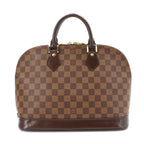 Louis Vuitton Damier Alma PM Hand Bag Ebene Brown Gold — view 2