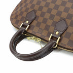 Louis Vuitton Damier Alma PM Hand Bag Ebene Brown Gold — view 5