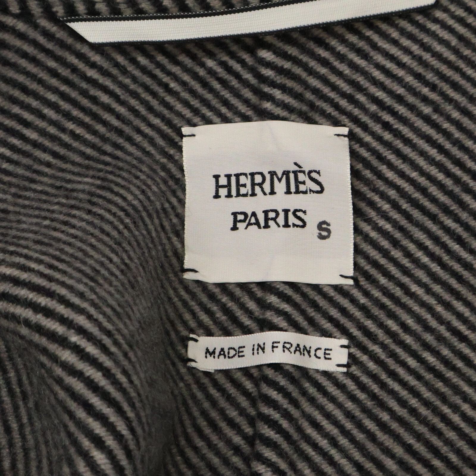 Hermes Check Cashmere 100% Stand Collar 36 Shoulder Bag — view 5