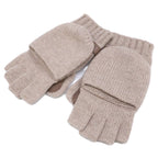 Hermes Lionel Cashmere Knit Deerskin Mittens Sweater Gloves — view 4