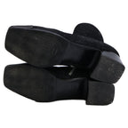 Chanel Square Toe Side Zip Chunky Heels Glitter Boots 37 1 2C — view 6