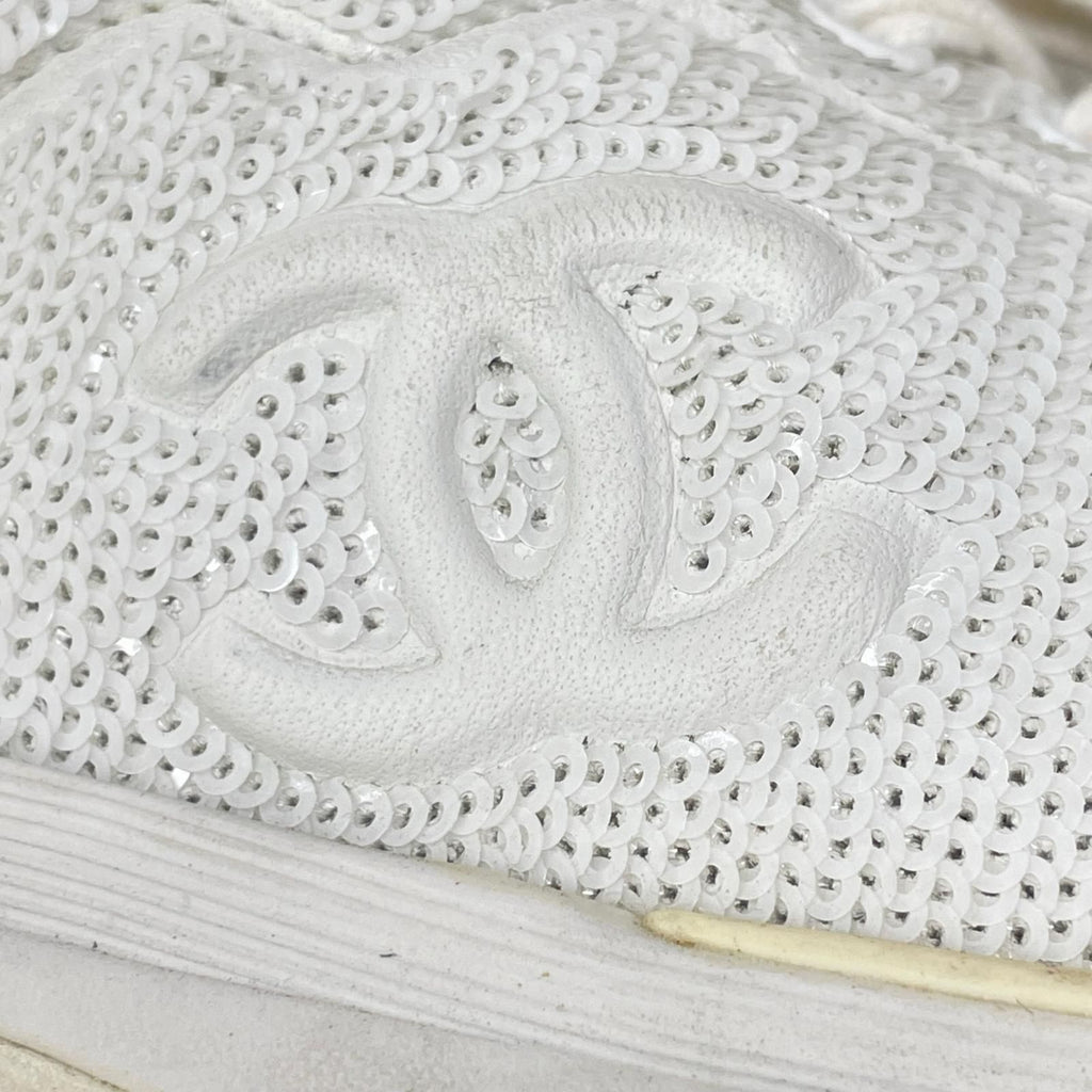 Chanel CC Logo Sequin Sneakers — view 9