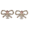 Chanel Ribbon Motif CC Logo Earrings
