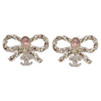 Chanel Ribbon Motif CC Logo Earrings