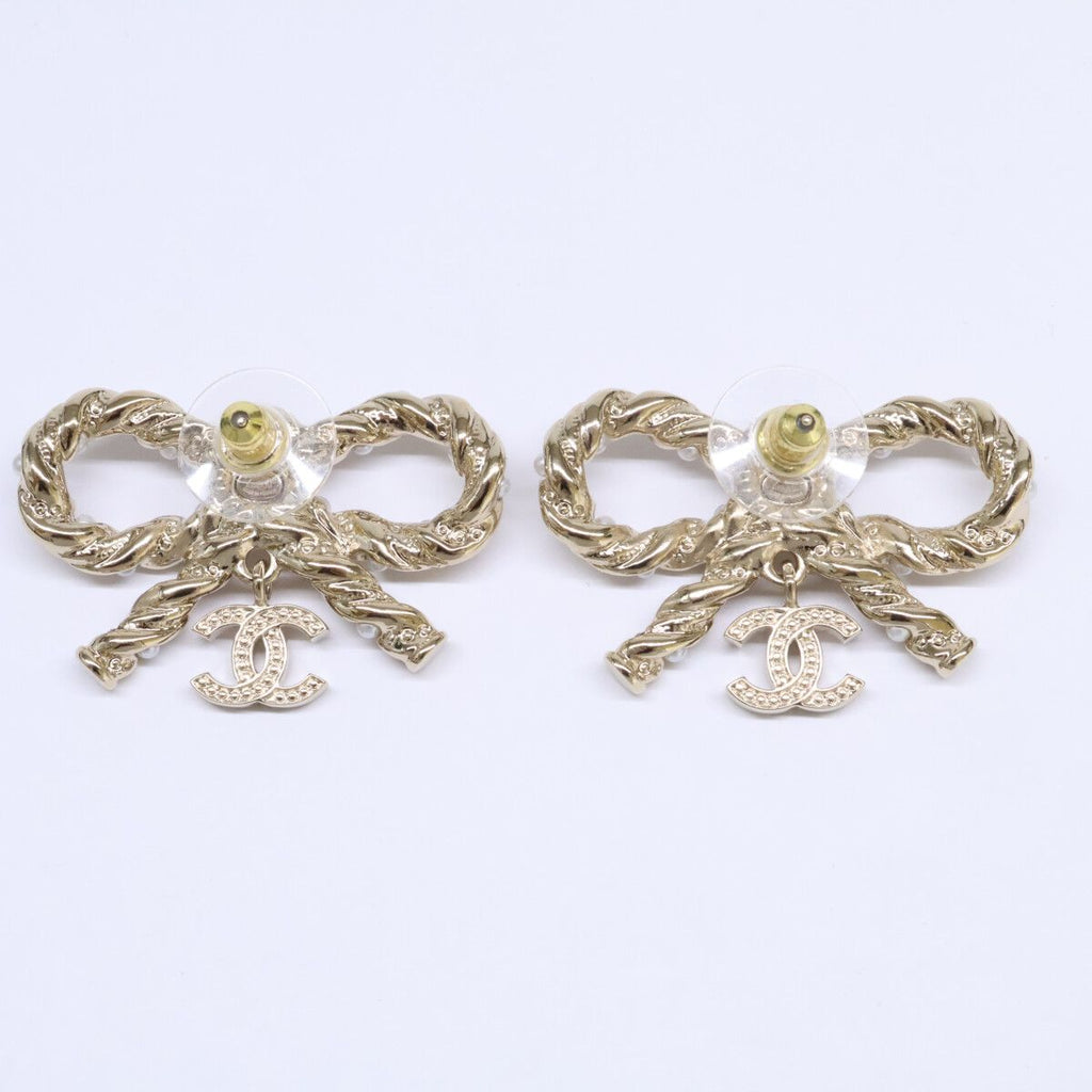 Chanel Ribbon Motif CC Logo Earrings — view 2