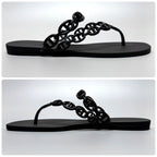 Hermes Island Sandals 38 Black Thong — view 5