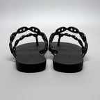 Hermes Island Sandals 38 Black Thong — view 4