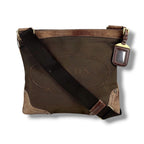 Prada Logo Jacquard Shoulder Bag Cross Canvas Brown Khaki