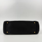 Chanel CC Logo Quilted Chain Shoulder Bag Black Enamel Vintage — view 8