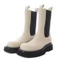 Bottega Veneta Rug Boots Chelsea Short Platform Thick Sole Leather 38 White