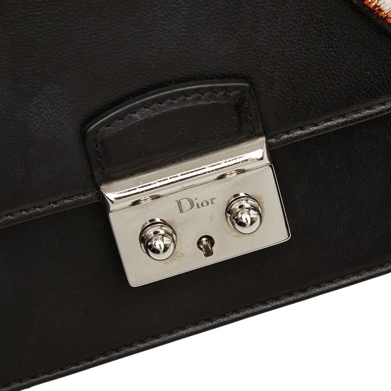 Dior Crossbody Chain Patch Shoulder Bag Black Pink Leather Sequins — view 8