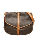 Louis Vuitton Monogram Saumur 35 Crossbody Shoulder Bag Brown Leather