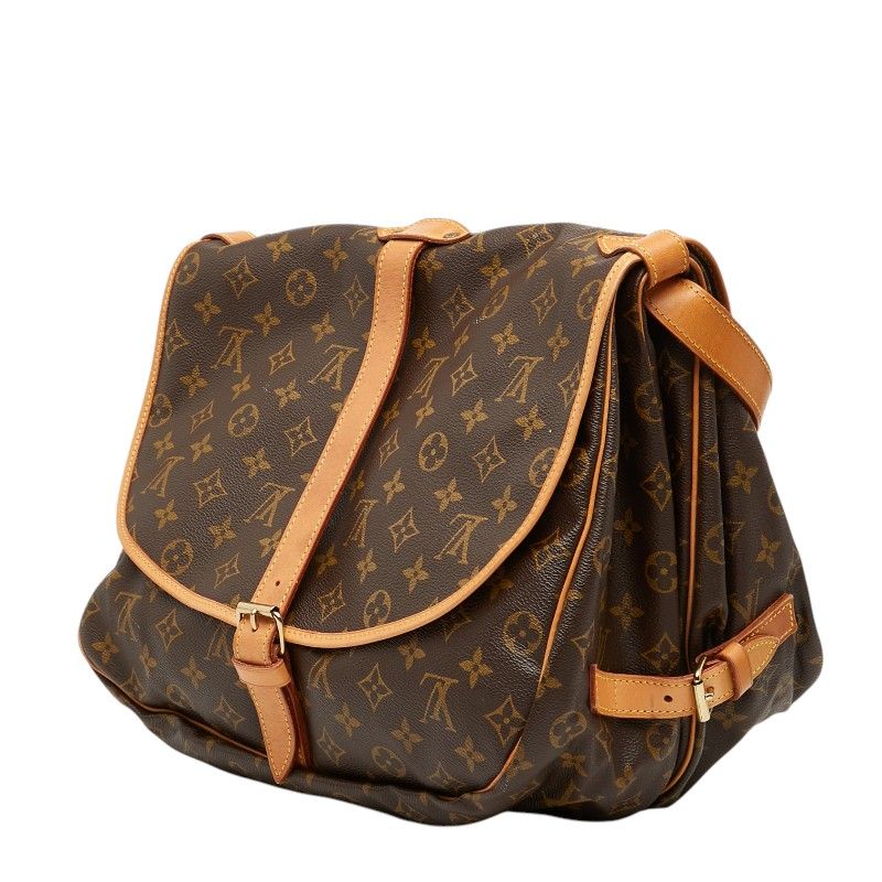 Louis Vuitton Monogram Saumur 35 Crossbody Shoulder Bag Brown Leather — view 2