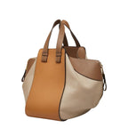 Loewe Anagram Hammock Small Shoulder Bag Drawstring 2-Way Beige Brown Leather — view 2