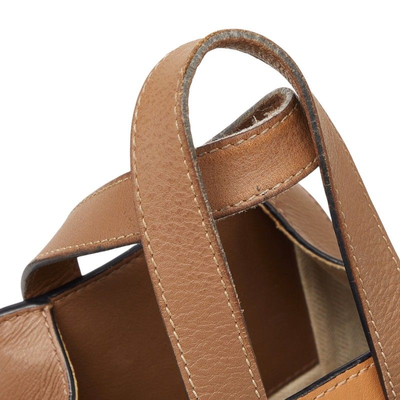 Loewe Anagram Hammock Small Shoulder Bag Drawstring 2-Way Beige Brown Leather — view 8
