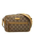 Gucci GG Supreme Crossbody Shoulder Bag Beige Leather