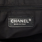 Chanel CC Logo New Travel Line Tote MM Black Nylon Leather — view 9