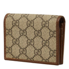 Gucci GG Supreme Horsebit Bifold Wallet Compact Beige Brown Leather — view 2