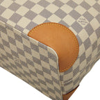 Louis Vuitton Damier Azur Hampstead MM Tote Shoulder Bag White Leather — view 5