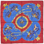 Hermes Carre 90 Pampa Prairie Scarf Silk Red Multicolor