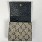 Gucci Double Bicolor Compact Wallet GG Supreme Bifold Beige Black — view 7