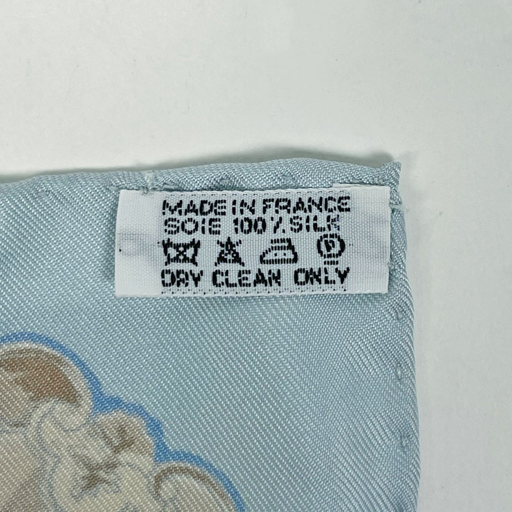 Hermes Carre 90 Key Pattern Key Scarf Silk Blue Brown — view 2