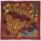 Hermes Carre 90 Vendange Grape Harvest Scarf Silk Bordeaux Multicolor