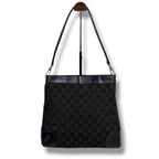 Gucci GG Canvas Shoulder Bag Black Leather — view 2