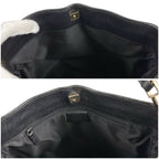 Gucci GG Canvas Shoulder Bag Black Leather — view 8