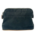 Hermes Pouch Black Brown Silver Leather