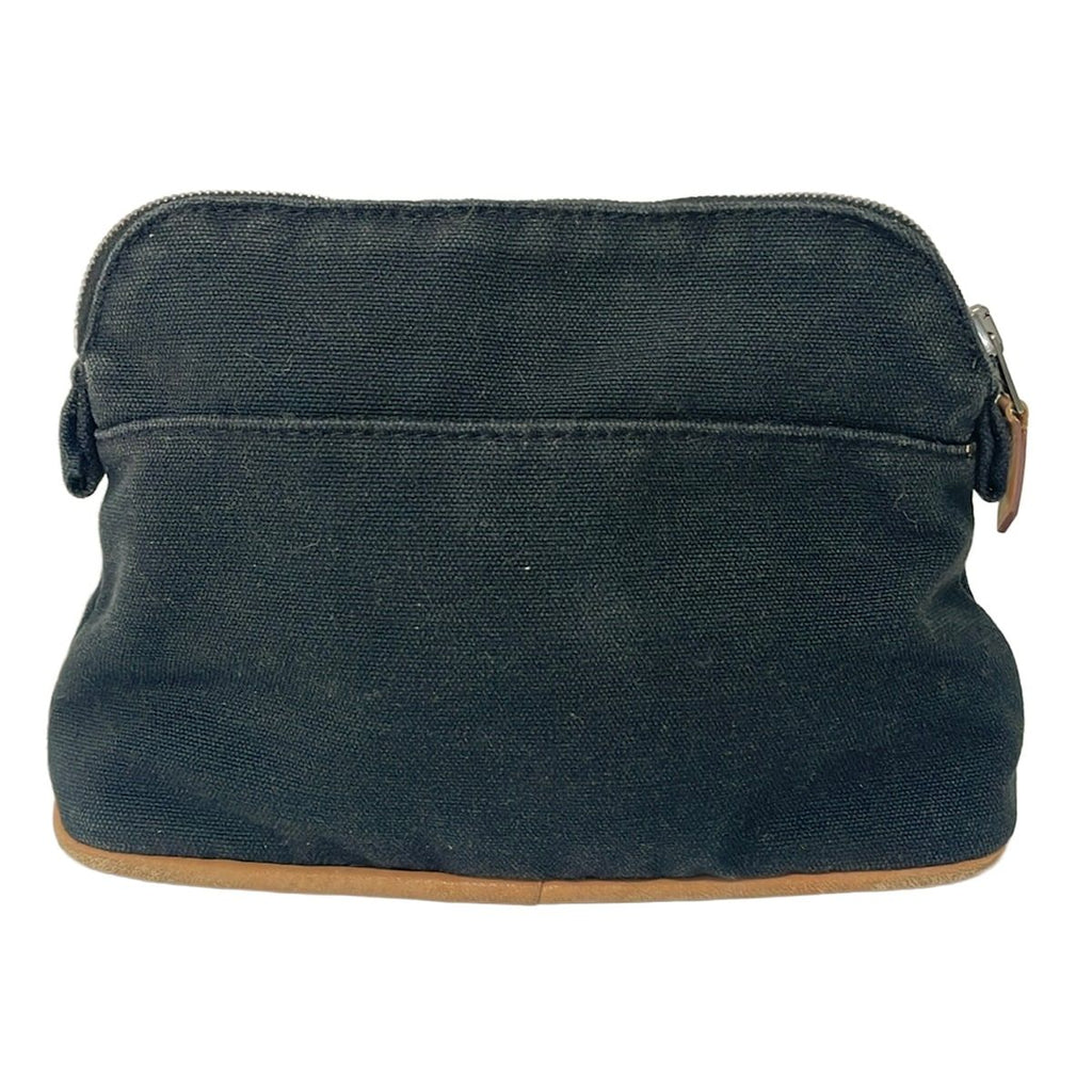 Hermes Pouch Black Brown Silver Leather — view 2
