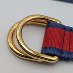 Louis Vuitton Logo Stripe Cotton Belt Red Navy — view 5