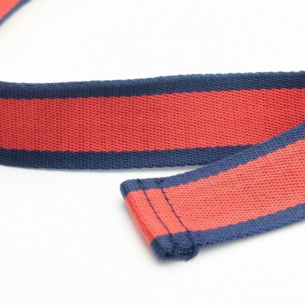 Louis Vuitton Logo Stripe Cotton Belt Red Navy — view 4