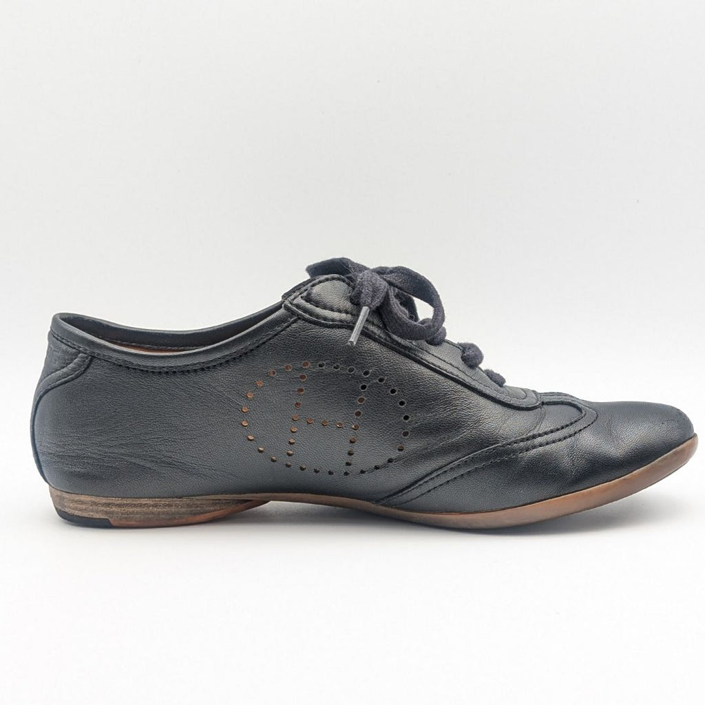 Hermes Evelyne Sneakers Leather Perforated Black — view 3