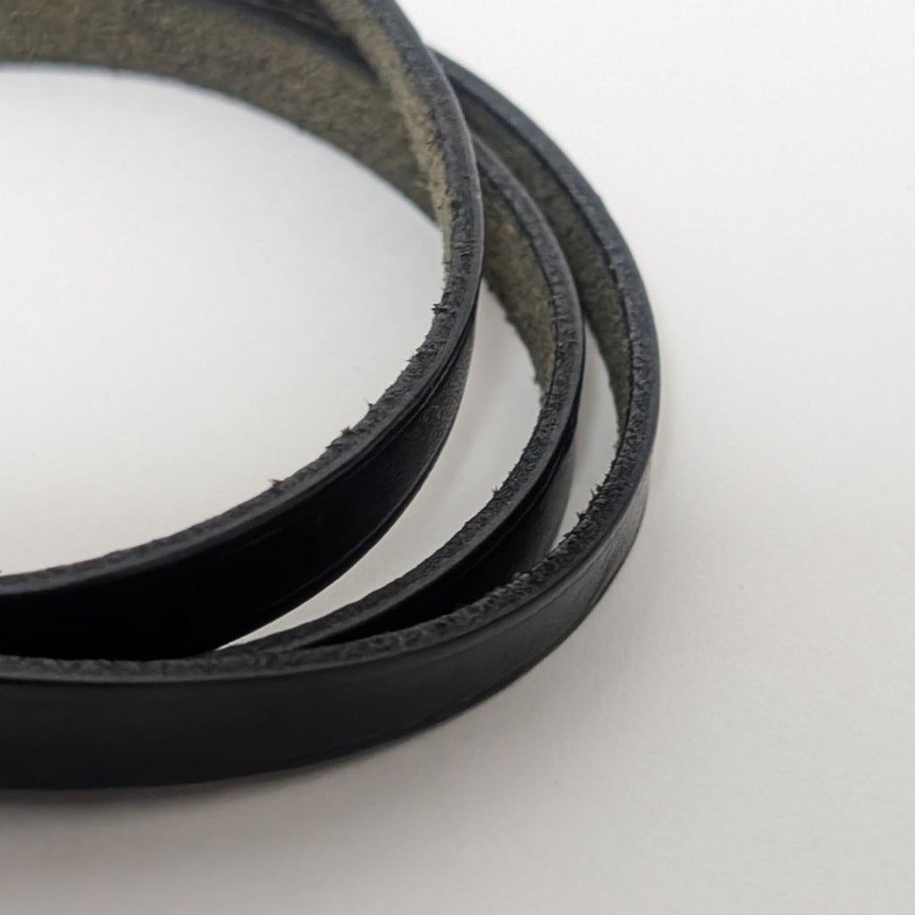 Hermes Hapi 3 Leather Black Silver Bracelet — view 3