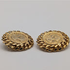 Chanel Earrings CC Logo Cambon Gold Earrings — view 4