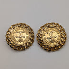 Chanel Earrings CC Logo Cambon Gold Earrings
