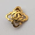 Chanel Earring CC Logo Gold Clover Vintage
