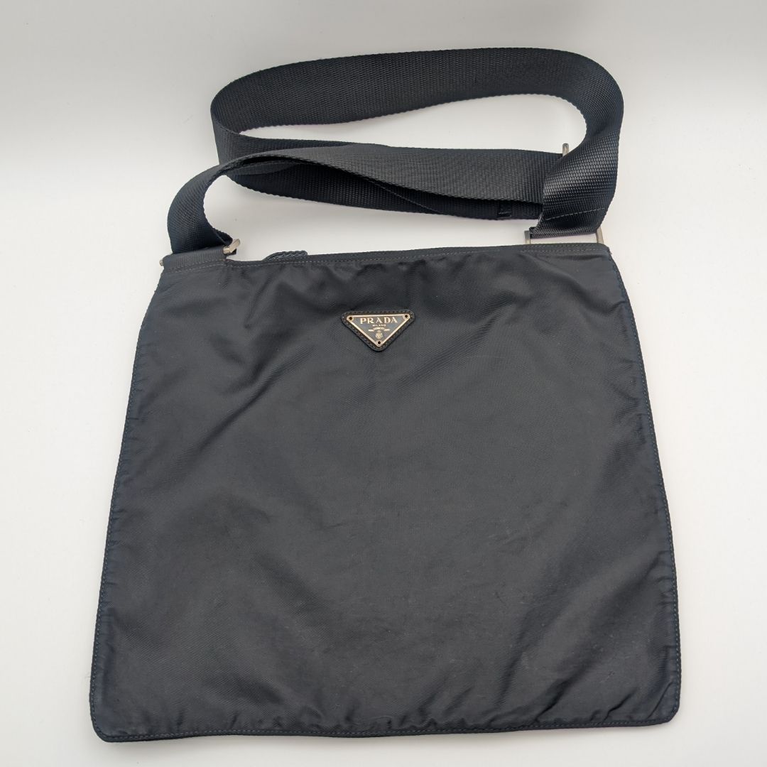 Prada Nylon Shoulder Bag Crossbody Black Triangle Logo