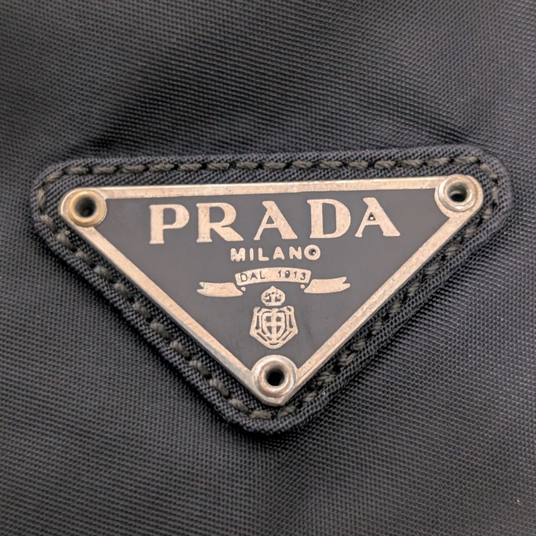 Prada Nylon Shoulder Bag Crossbody Black Triangle Logo — view 6