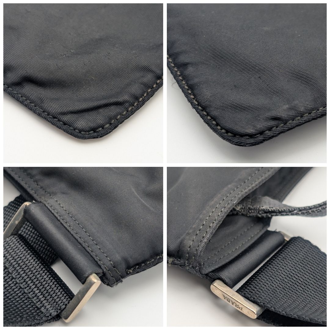 Prada Nylon Shoulder Bag Crossbody Black Triangle Logo — view 4
