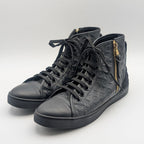 Louis Vuitton High Cut Zip Up Sneakers Monogram Leather