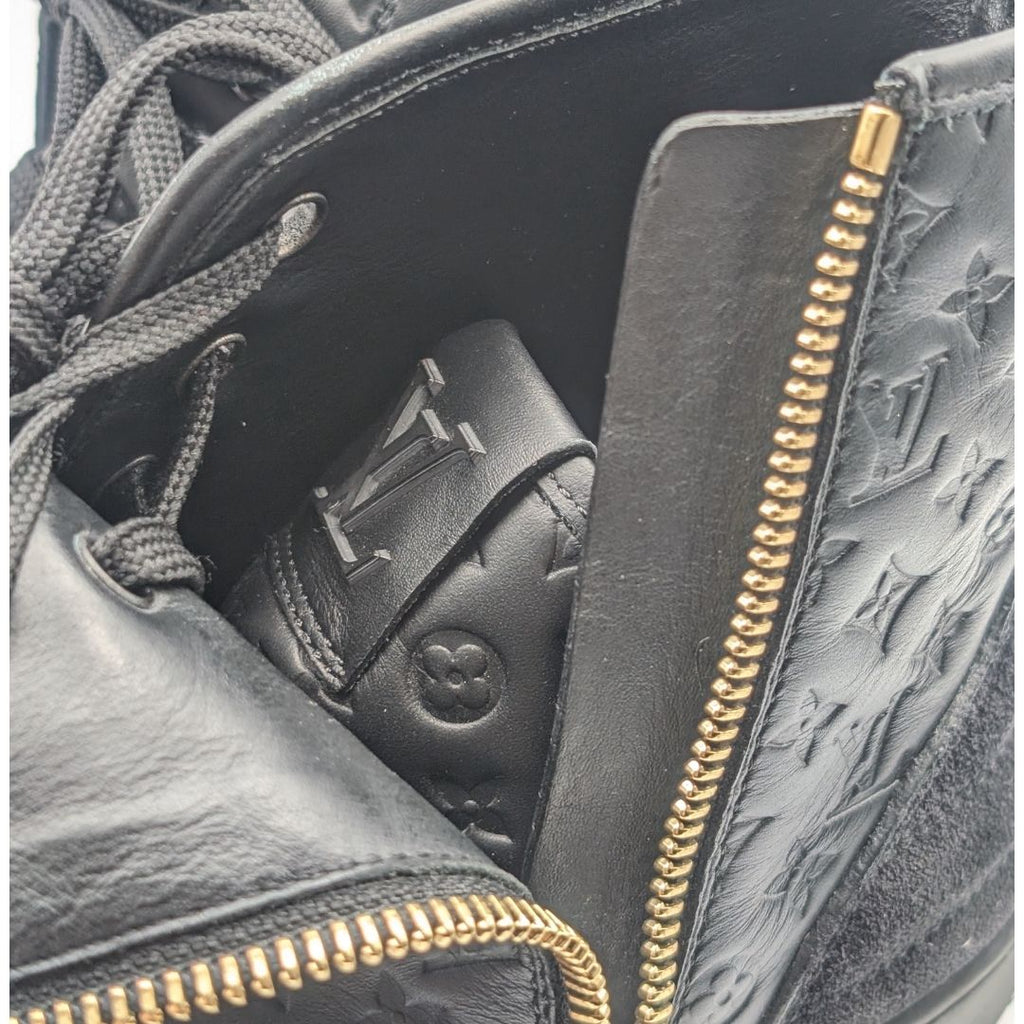 Louis Vuitton High Cut Zip Up Sneakers Monogram Leather — view 7