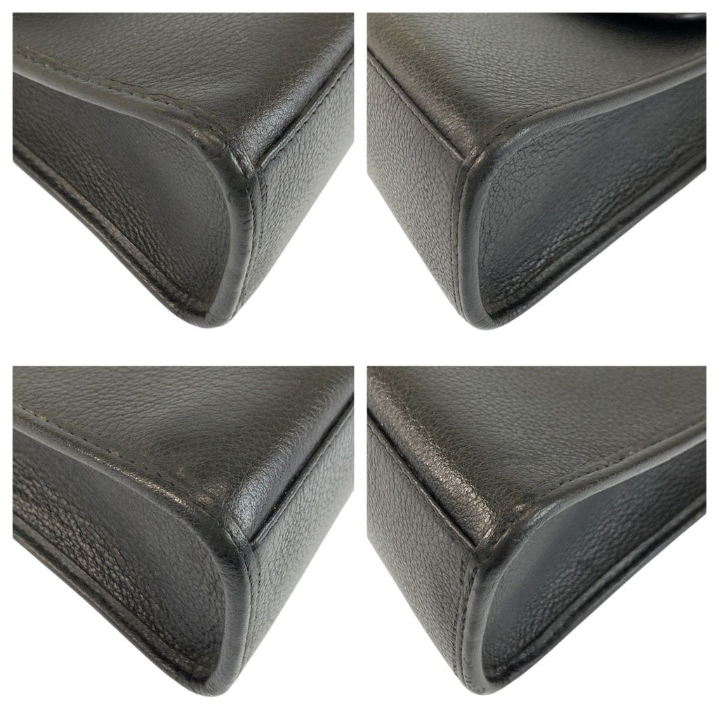 Saint Laurent Yves Vintage YSL Black Leather Shoulder Bag Pochette — view 4