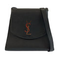 Saint Laurent Yves Vintage YSL Black Leather Shoulder Bag Pochette
