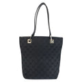 Gucci Black GG Canvas Leather 002 Tote