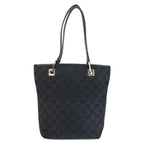 Gucci Black GG Canvas Leather 002 Tote