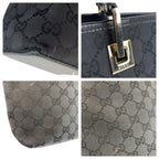 Gucci Black GG Canvas Leather 002 Tote — view 5
