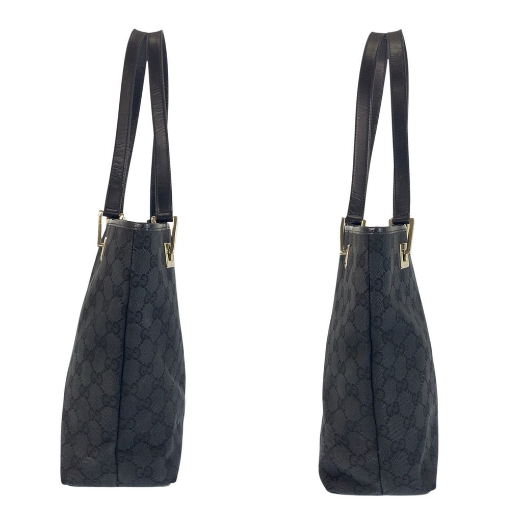 Gucci Black GG Canvas Leather 002 Tote — view 7